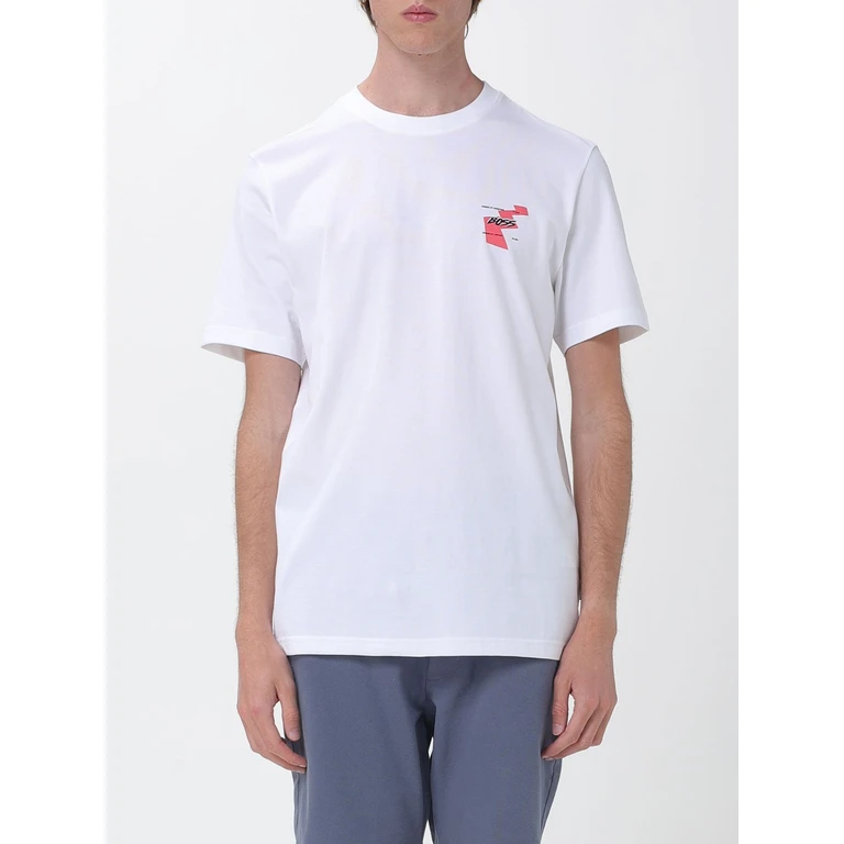 Cotton Crew Neck T-shirt with Graphic Print and Contrast Logo (50561872101)