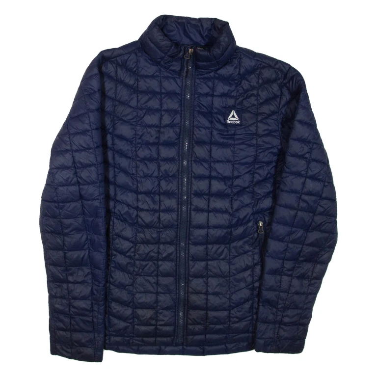 REEBOK Womens Jacket Blue Nylon L