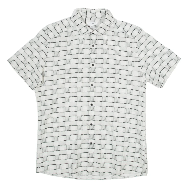 REISS Slim Fit Mens Shirt Grey Long Sleeve M