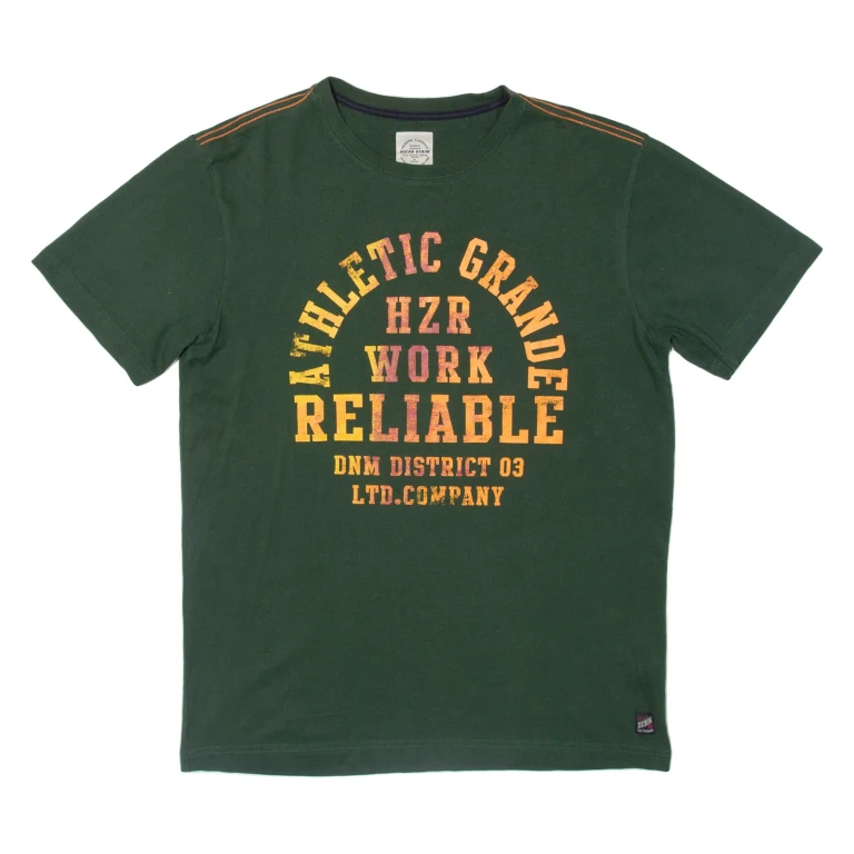 HUZAR DENIM Mens T-Shirt Green M