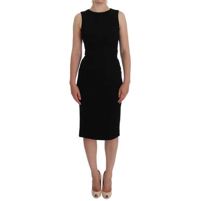 Black Stretch Crystal Sheath Gown Dress Rayon - Women