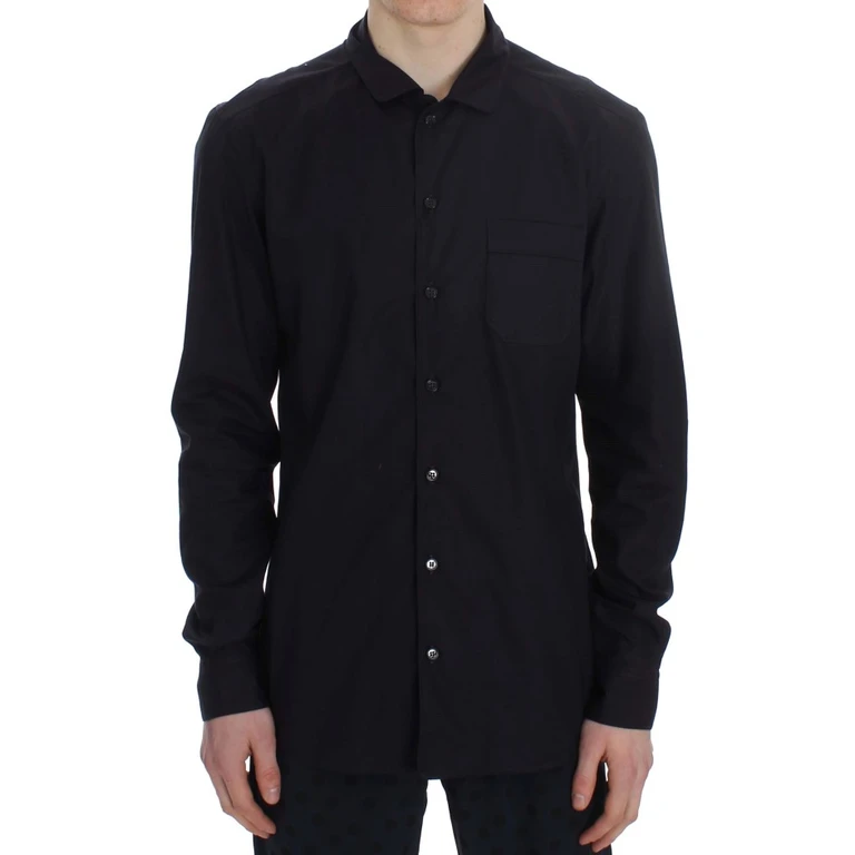 Dolce & Gabbana Purple Striped Cotton Pajama Lounge Shirt - Men
