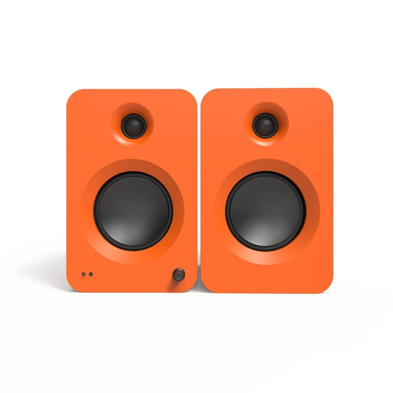 Kanto REN Bookshelf Speakers with Bluetooth - Matte Orange, Set of 2