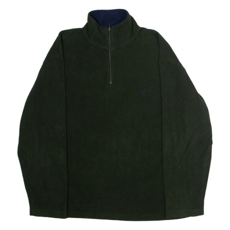 NAUTICA Mens Fleece Green 1/4 Zip M