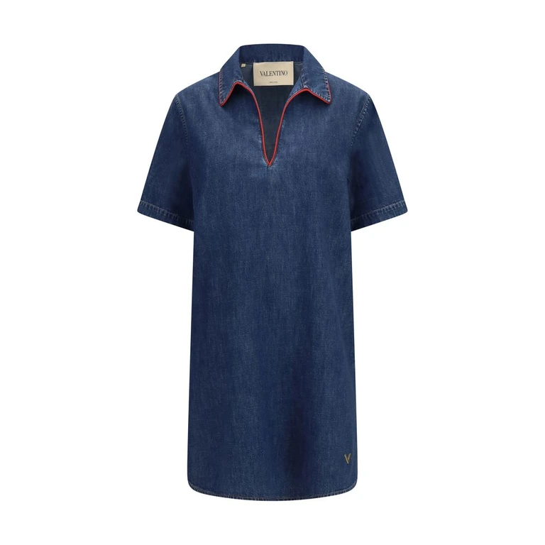 Blue Cotton Casual Dress - Women