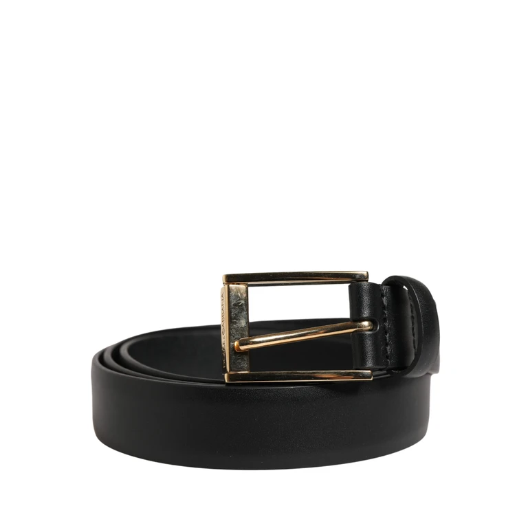 Dolce & Gabbana Men Black Classic Leather Metal Buckle Belt Calf - Men