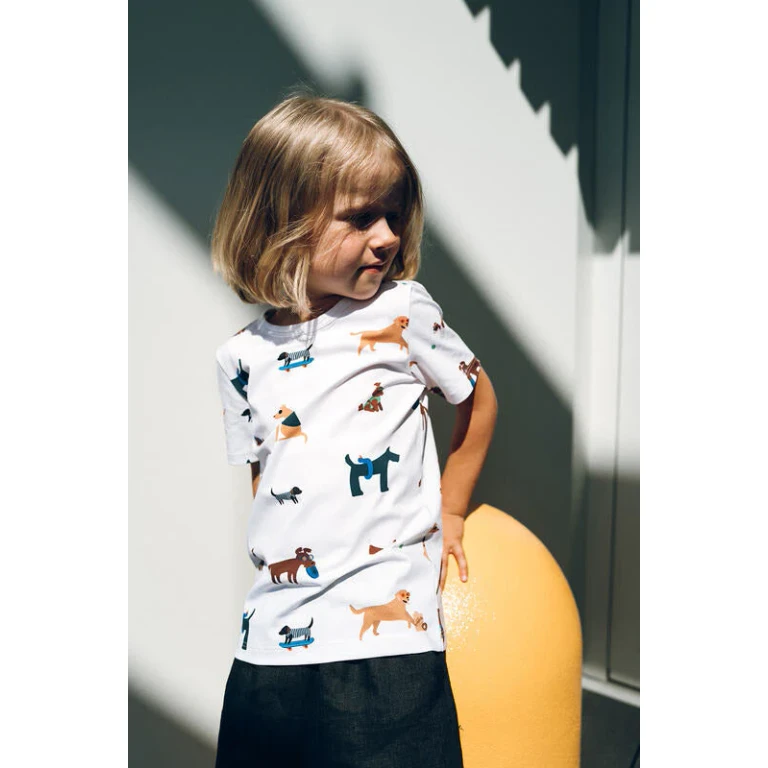 Kid's T-shirt with Cool Dogs - 1-2 years