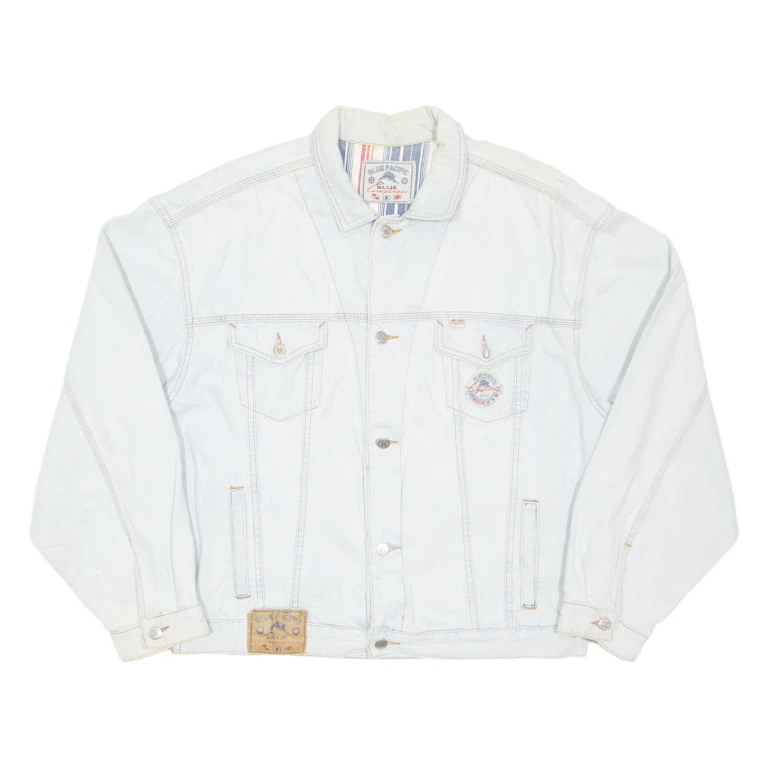 BLUE PACIFIC Mens Denim Jacket Blue L