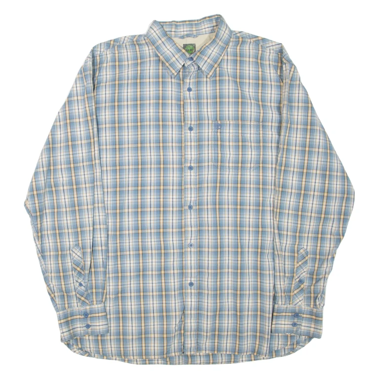 TIMBERLAND Mens Shirt Blue Check Long Sleeve XL