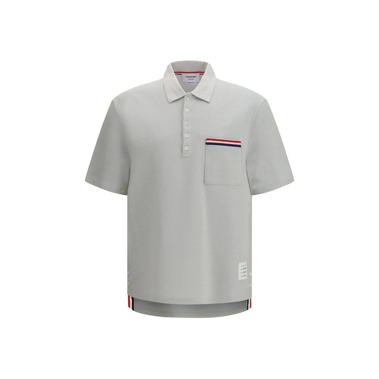 Thom Browne Gray Cotton Polo Shirt - Men