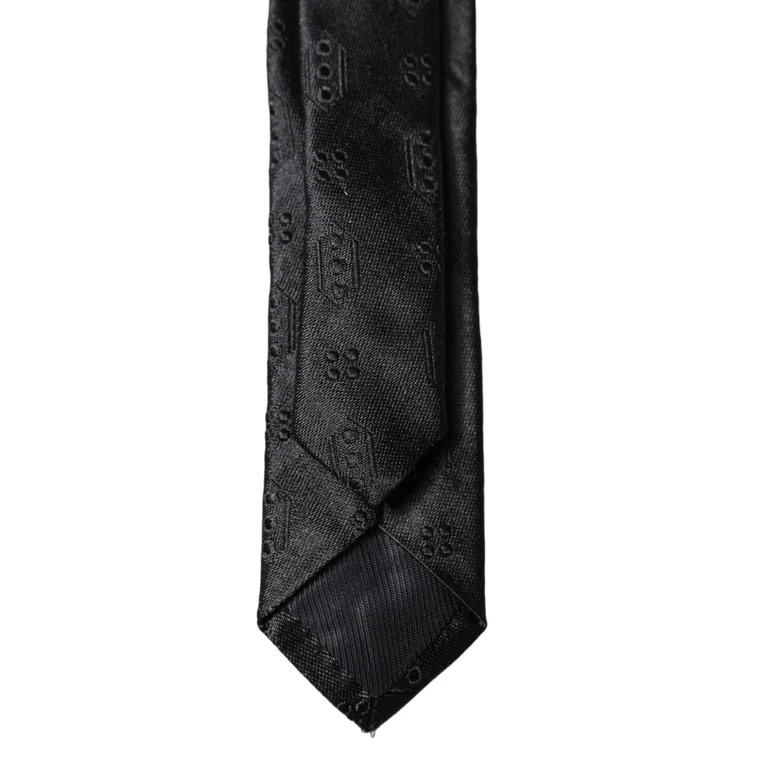 Dolce & Gabbana Off White Dg Embroidery Silk Adjustable Men Necktie Tie - Men