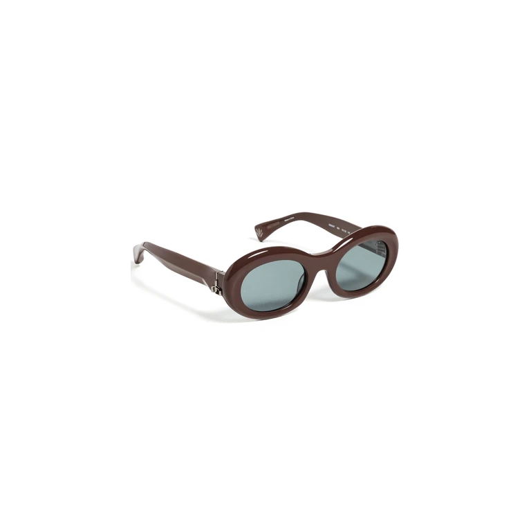 Round Acetate Sunglasses Shiny Cappuccino One Size