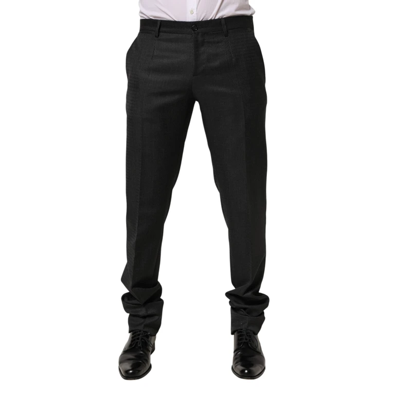 Dolce & Gabbana Black Wool Formal Dress Men Trouser Pants Wm+wo - Men