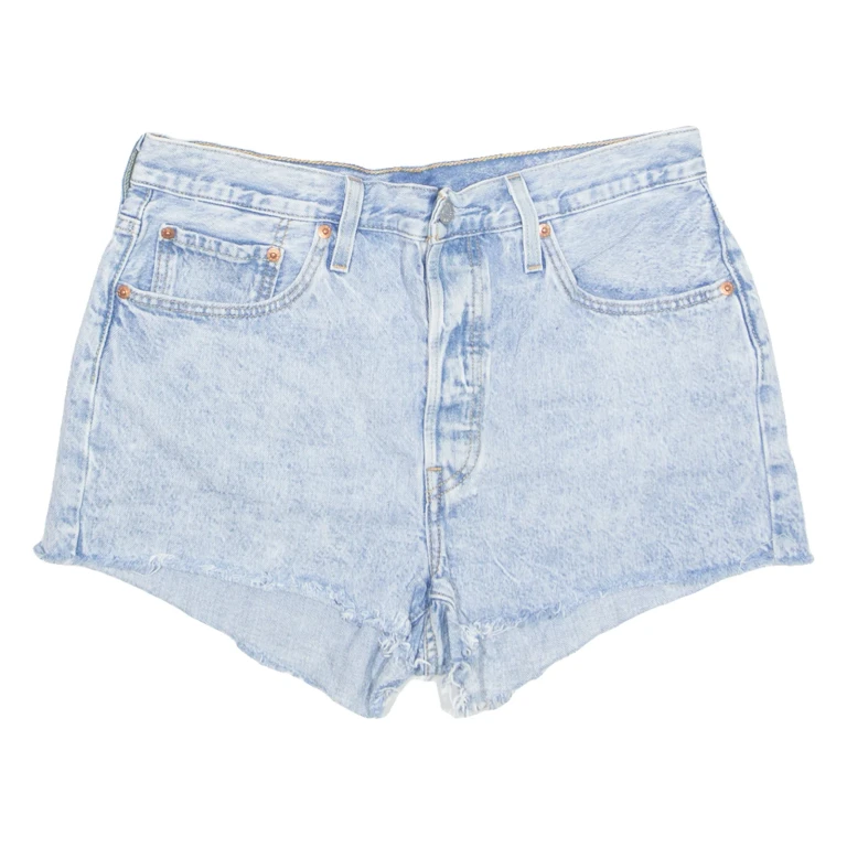 LEVI'S Cut Off 501 Womens Denim Shorts Blue M W30