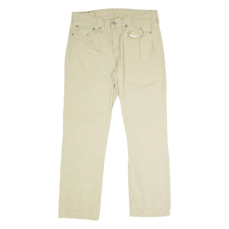 LEVI'S 514 Mens Twill Trousers Beige Regular Straight W34 L30