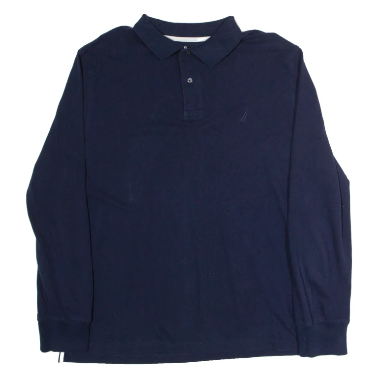 NAUTICA Mens Polo Shirt Blue Long Sleeve L