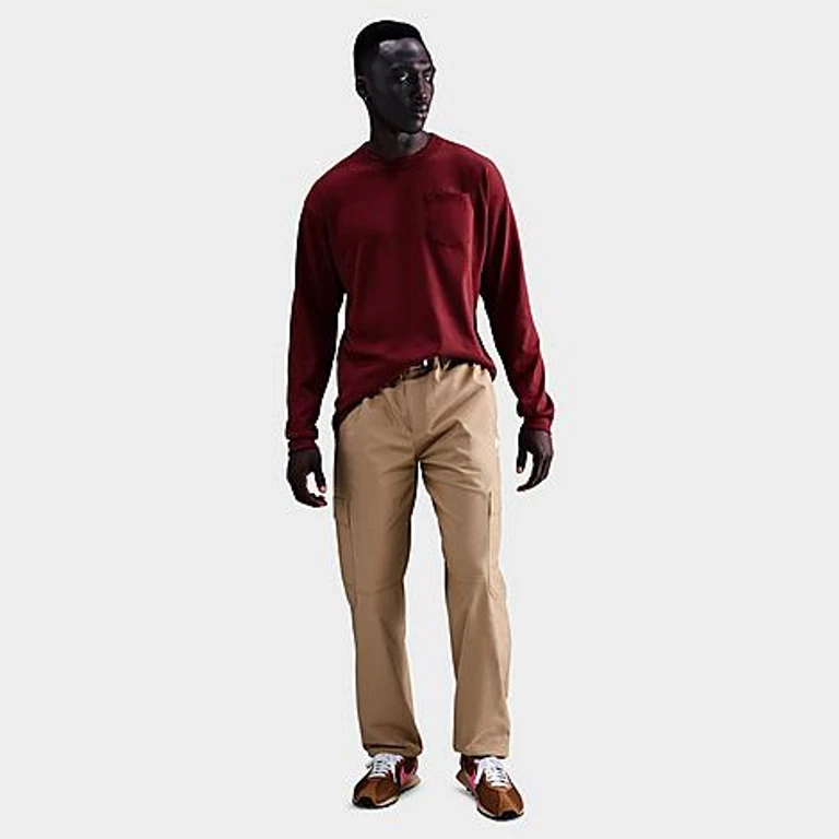 Men's Sportswear Premium Essentials Long-Sleeve Pocket T-Shirt in Dark Team Red Size: XS