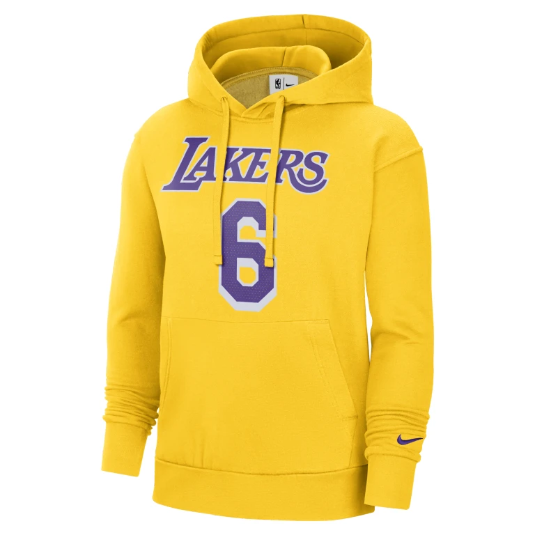 Men's NBA La Lakers Lebron James #6 Fleece Pullover Hoodie