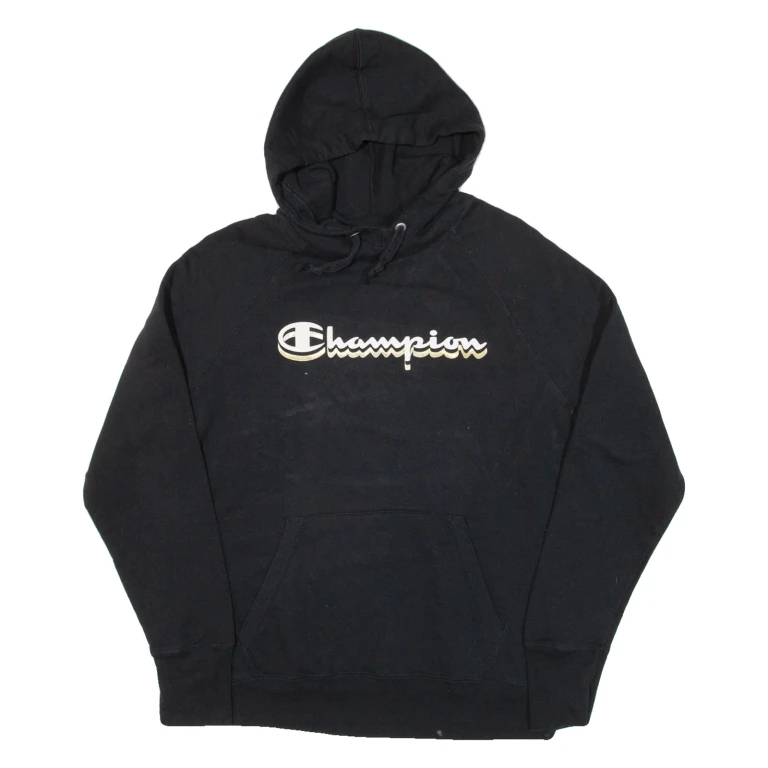 CHAMPION Womens Black Hoodie M