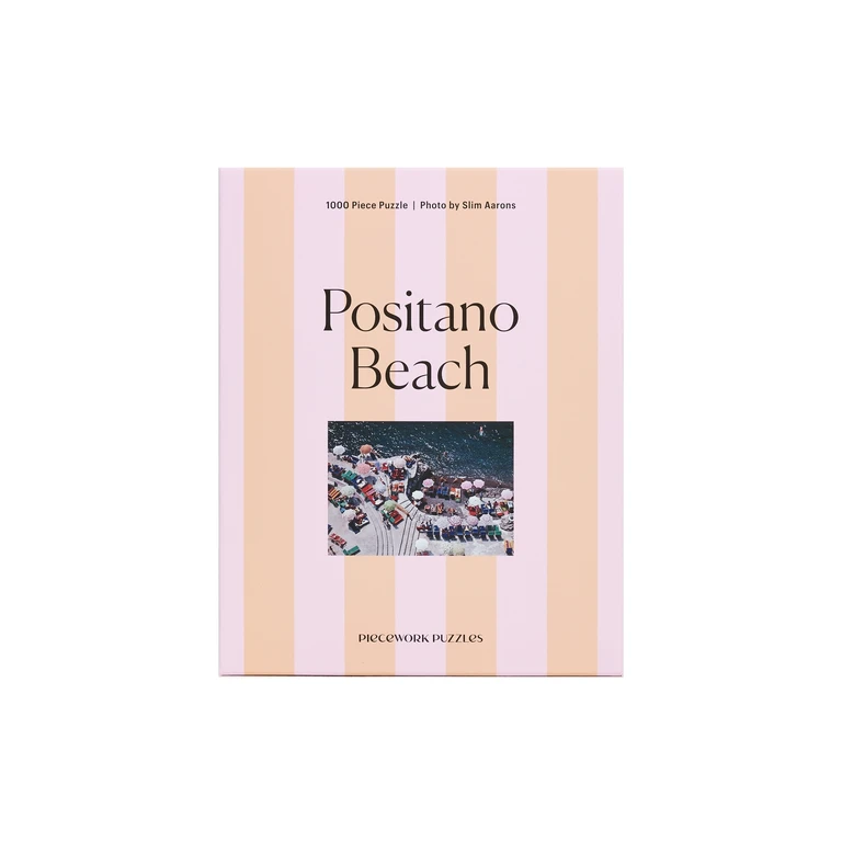 Piecework Puzzles Positano Beach Puzzle Striped Peach One Size