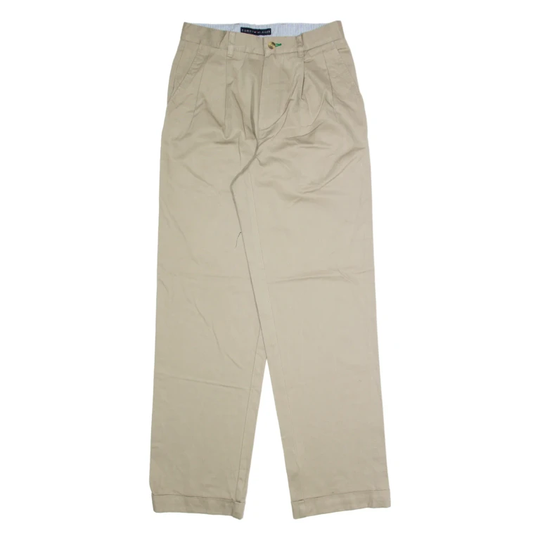 TOMMY HILFIGER Chino Mens Trousers Beige Regular Straight W26 L32