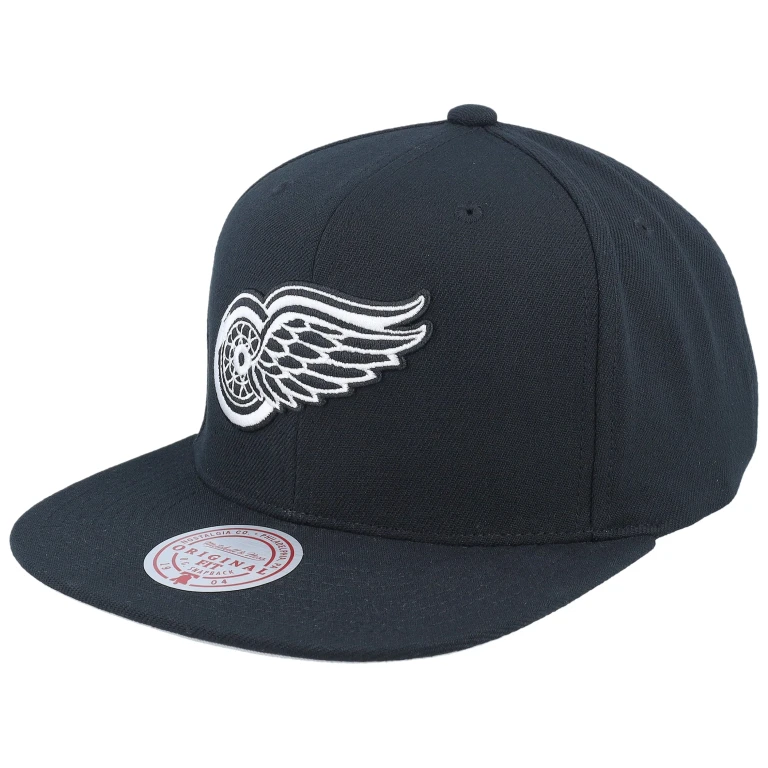 Men's NHL Evergreen Black White Snapback Vntg Red Wings