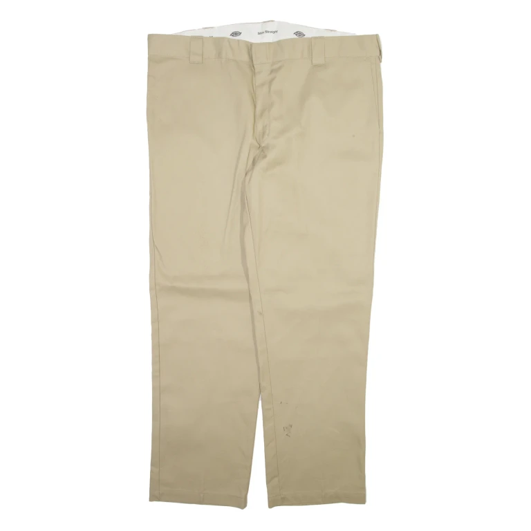 DICKIES Mens Trousers Beige Slim Straight W42 L32