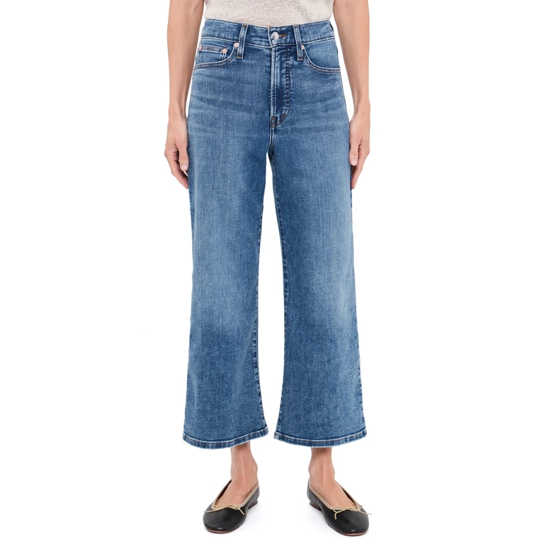 The Petite Wide Leg Crop Jeans Oneida Wash 26