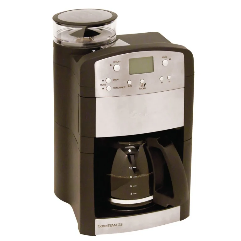 464.05 CoffeeTeam GS 10-Cup Digital Coffeemaker with Conical Burr Grinder, Glass Carafe, 15.5" x 9.5 "x 9.75"