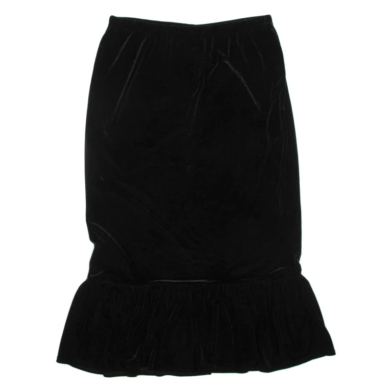 Womens Peasant Skirt Black Midi L