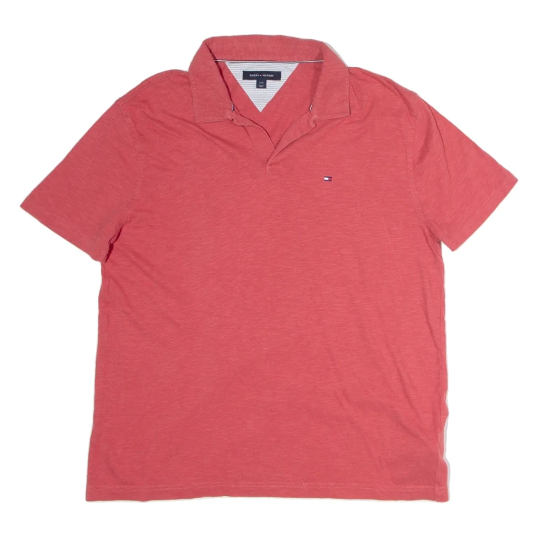 TOMMY HILFIGER Mens Polo Shirt Red L