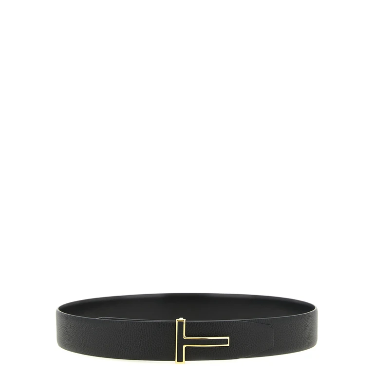 Black Calfskin Regular Belt - Men