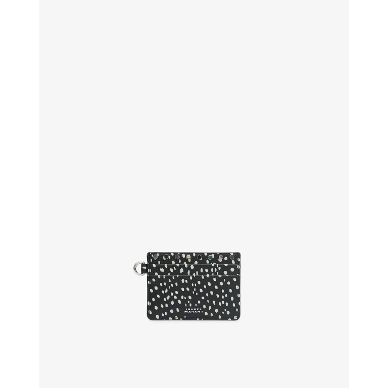 Porte-cartes Oskan Polka - Femme - Noir Et Écru - - Isabel Marant