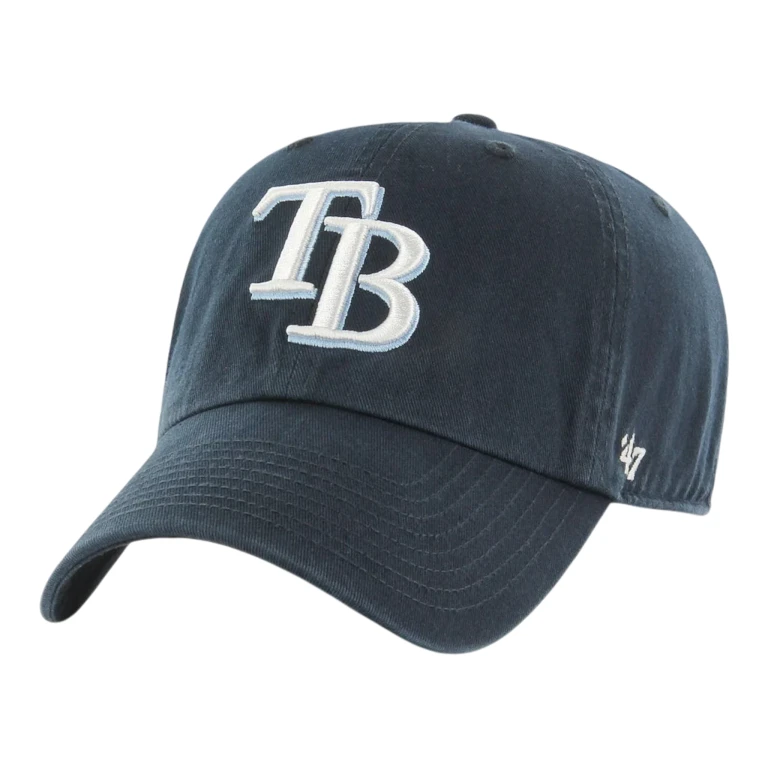 Clean Up Tampa Bay Rays Strapback Hat - Navy Adjustable Cap