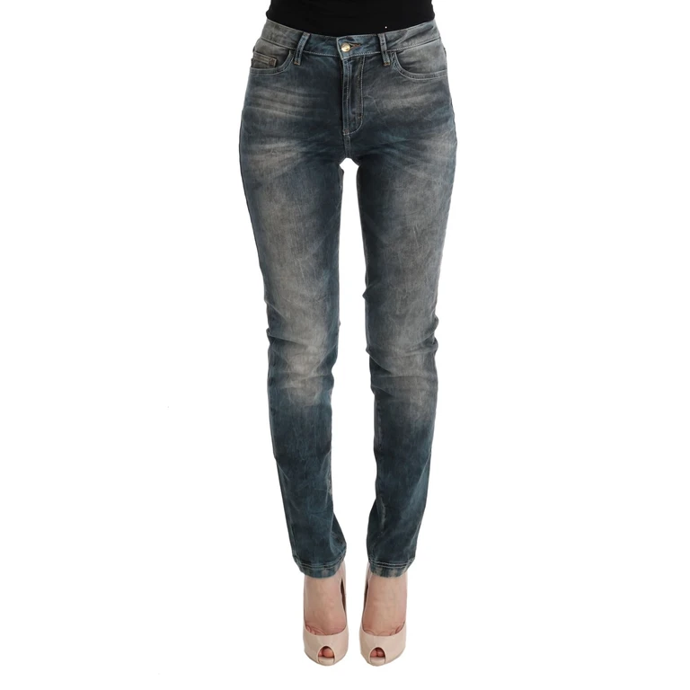Roberto Cavalli Blue Wash Cotton Blend Slim Fit Jeans Clothing - Women
