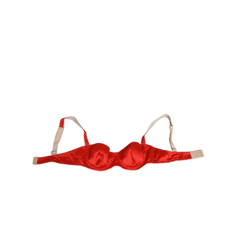 Dolce & Gabbana Red Silk Satin Underwire Bra Semi-Pad Underwear Elastane Clothing - Women