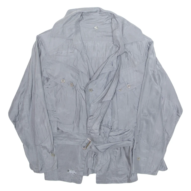 Womens Blouse Grey Collared Long Sleeve S