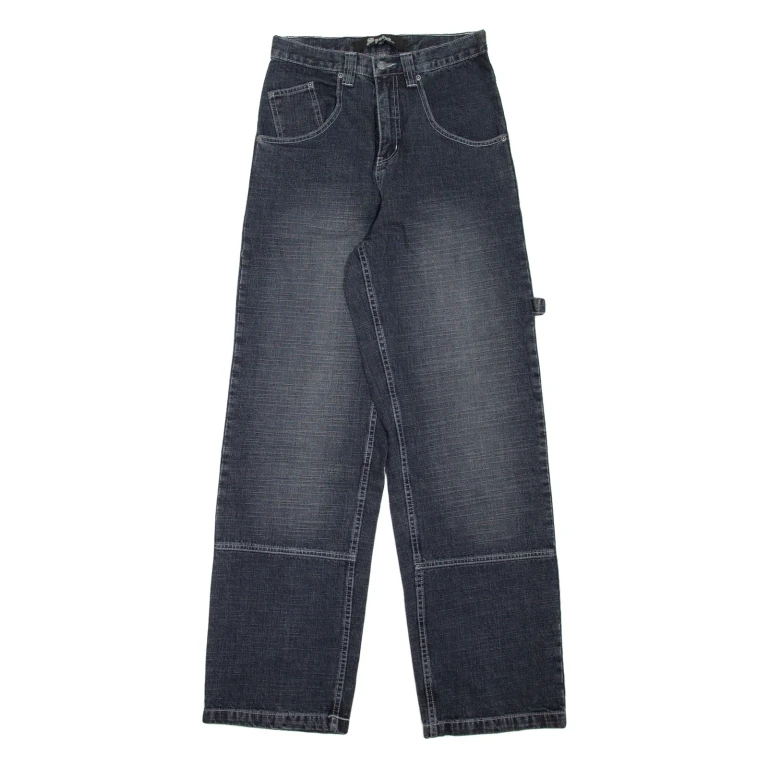 SPOT GANG Carpenter Womens Jeans Blue Loose Straight Stone Wash W26 L31