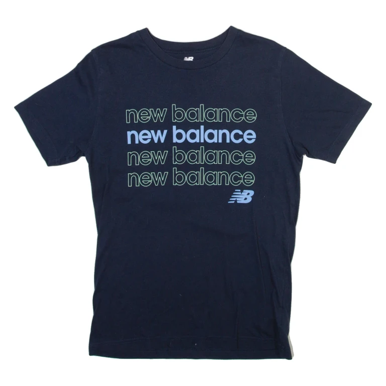 NEW BALANCE Mens T-Shirt Blue Crew Neck M