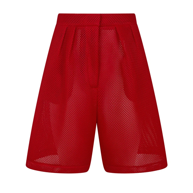 "Marfa" Mesh Pleated Bermuda Shorts