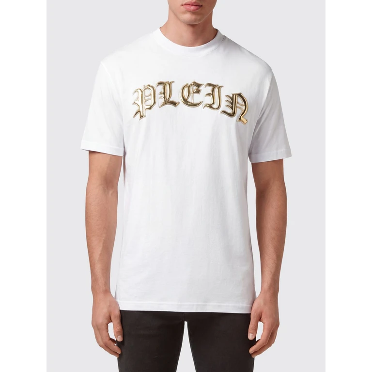 Cotton Crewneck T-shirt with Front and Back Logo Print (AABCMTK5640PJY002N0116)