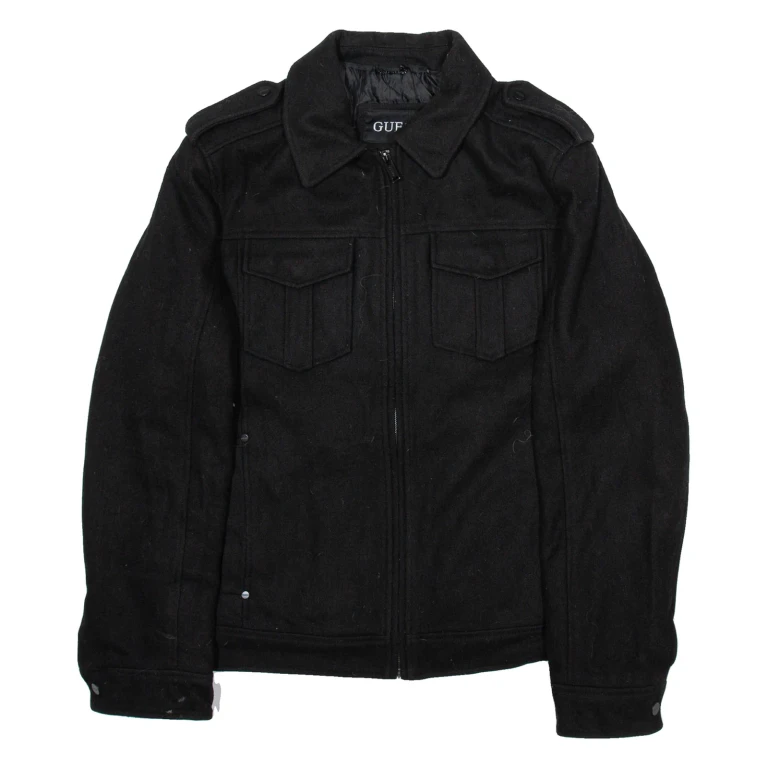 GUESS Mens Chore Coat Black Wool M