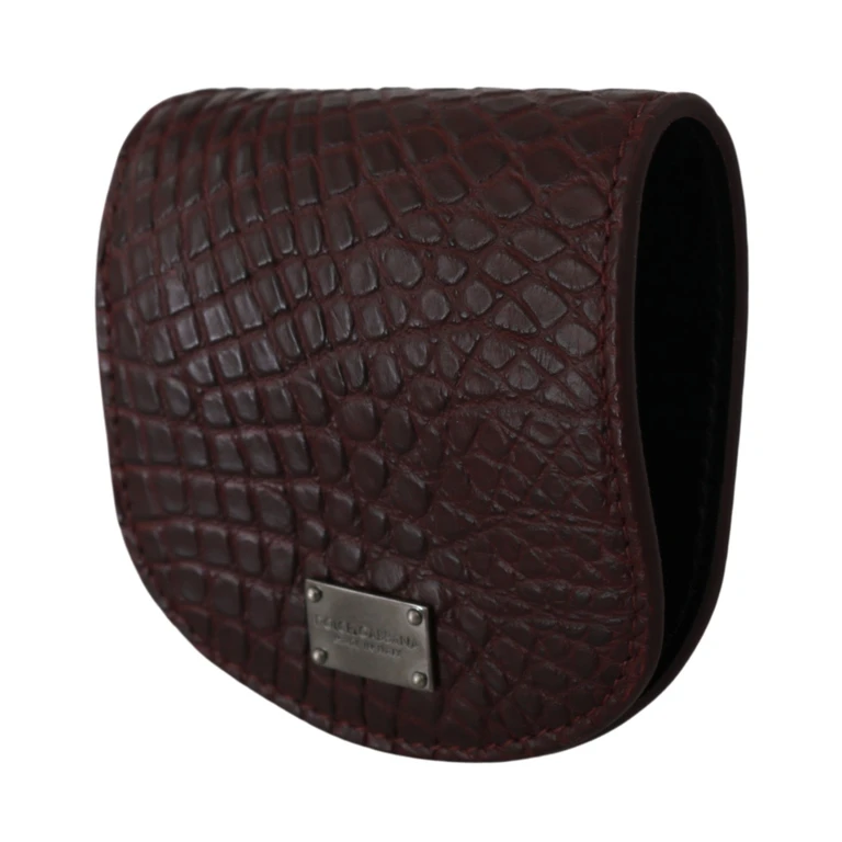 Brown Exotic Skin Pocket Condom Case Holder Caimano Leather Accessory - Men