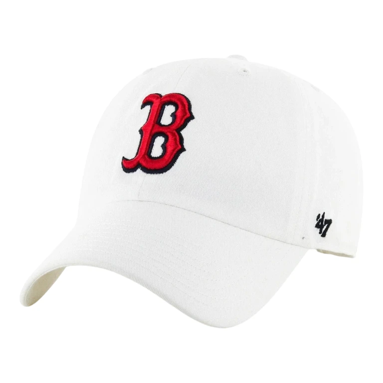 Clean Up Boston Red Sox Strapback Hat - White Adjustable Cap