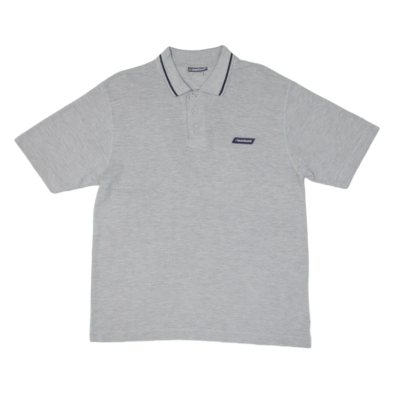 REEBOK Mens Polo Shirt Grey M