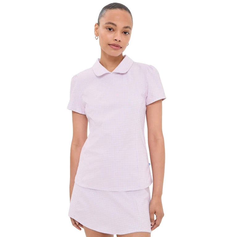 Addison Bay Mayfair Short Sleeve Gingham Top Ballet Slippergingham XS