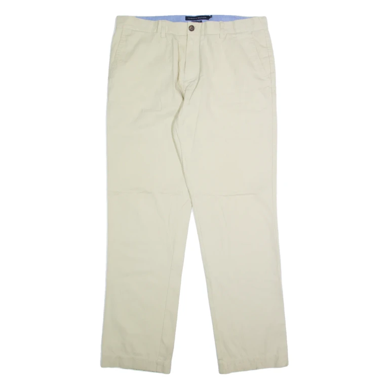 TOMMY HILFIGER Chino Mens Trousers Beige Regular Straight W34 L32