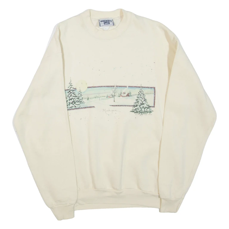 LEE Michigan Womens Sweatshirt Yellow Crew Neck M