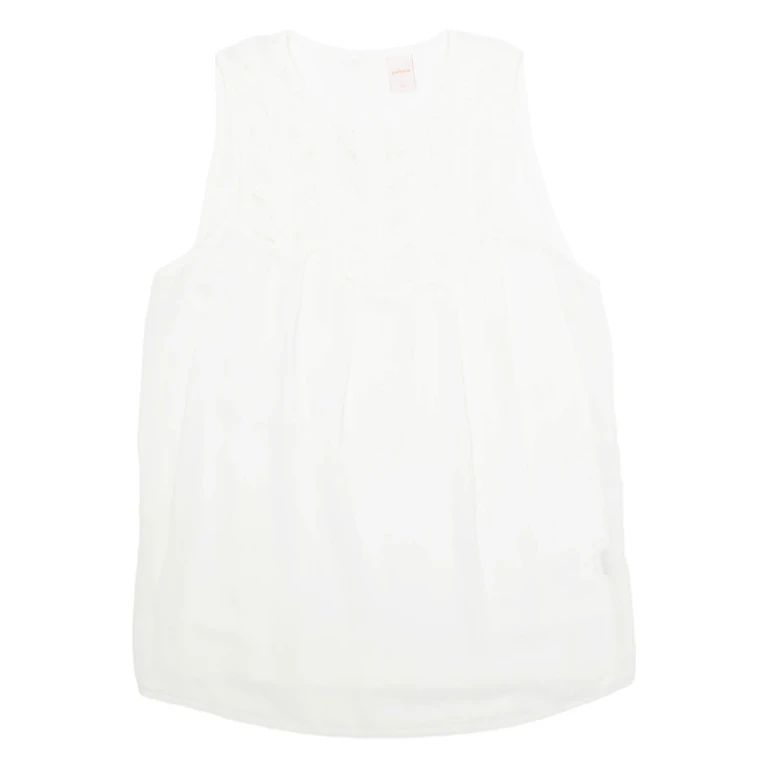 ZEBRA Womens Top White Sleeveless L