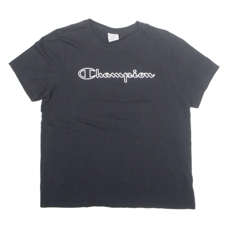 CHAMPION Womens T-Shirt Black 2XL